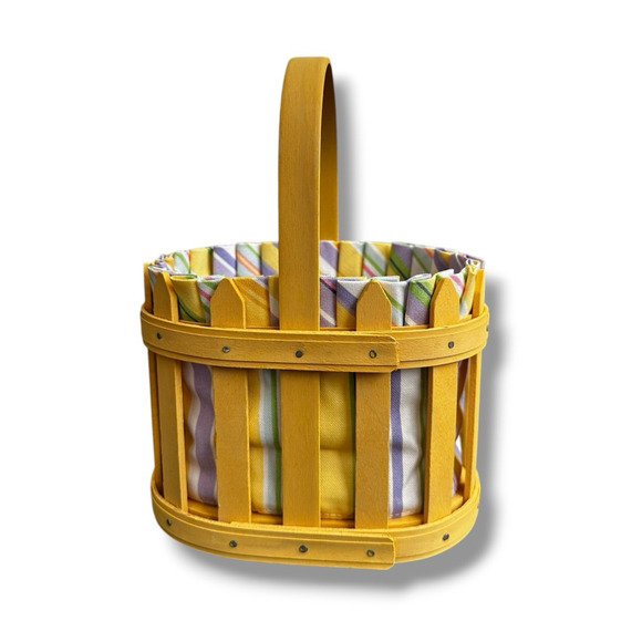 Longaberger Vintage 2007 Small Oval Picket Pail Easter Basket Liner Protector - Picture 4 of 6